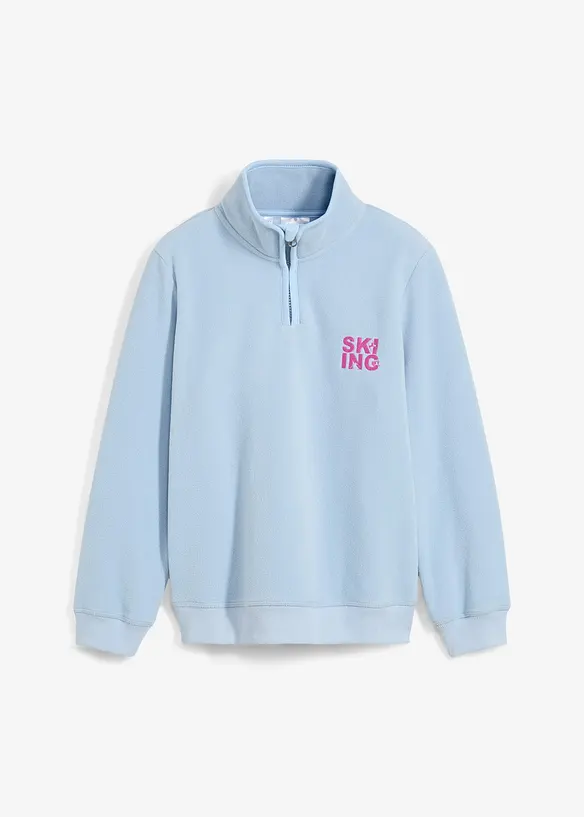 Mädchen Fleece Sweatshirt in grau von vorne - bonprix