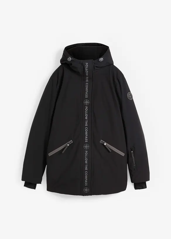 wasserdichte Ski Funktions-Jacke in schwarz von vorne - bonprix