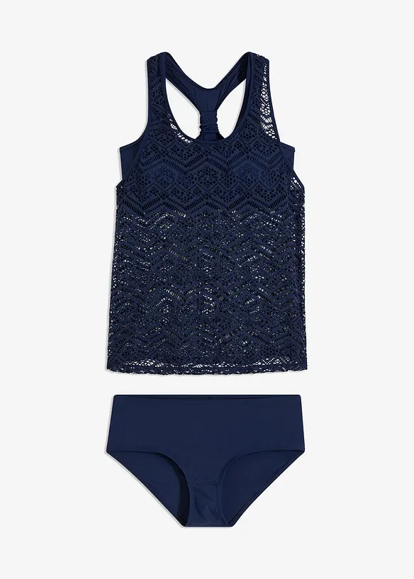 Tankini (2-tlg. Set) in blau von vorne - bonprix