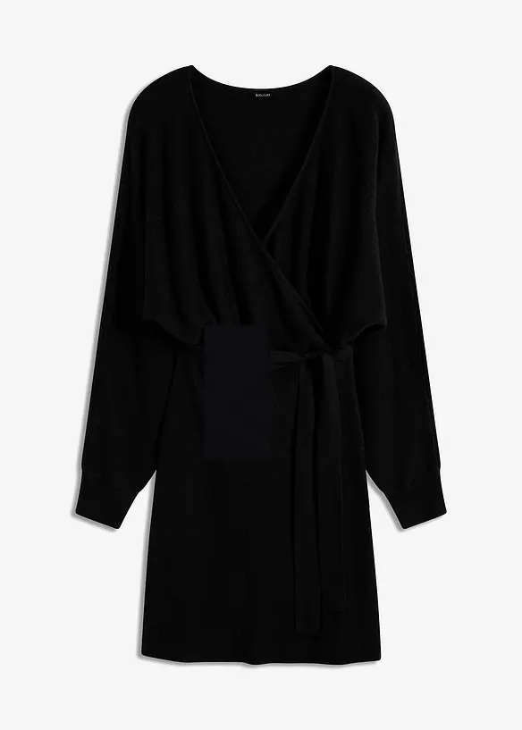 Strickkleid aus Viskose-Mix in schwarz von vorne - bonprix Strickkleid aus Viskose-Mix in schwarz von vorne - bonprix