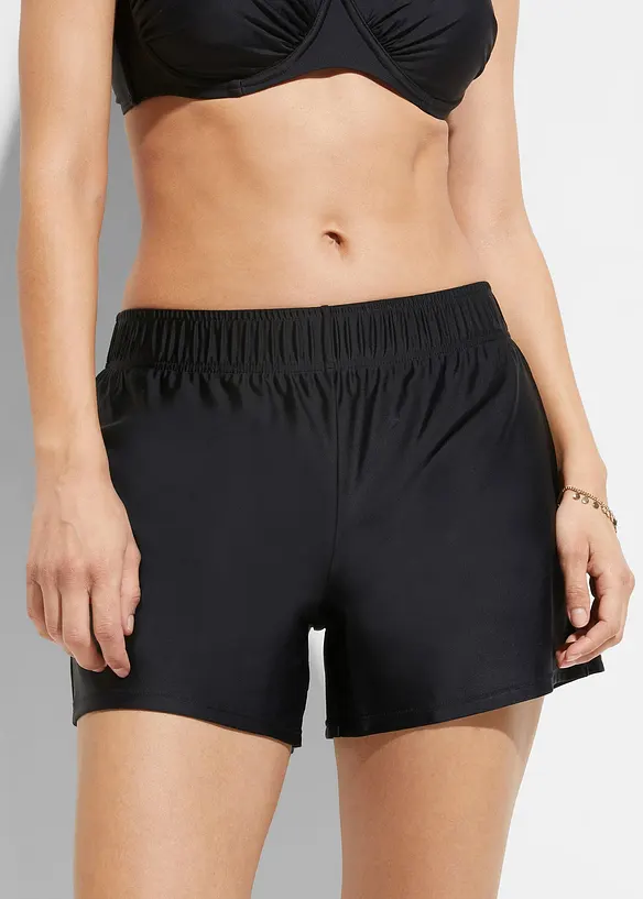 Badeshorts mit Innenslip in schwarz von vorne - bonprix