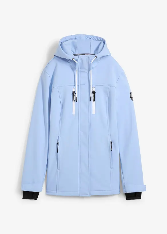 wasserabweisende Softshelljacke in blau von vorne - bonprix