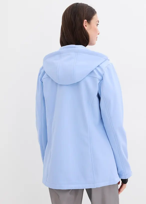 wasserabweisende Softshelljacke in blau von hinten (im Anschnitt) - bonprix