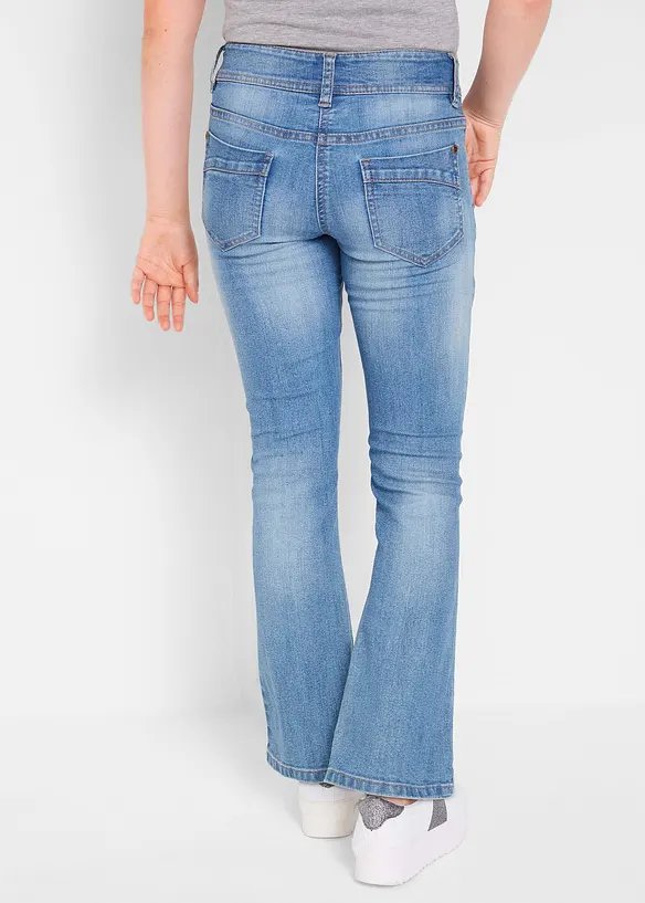 Bootcut-Jeans Mid Waist in blau von hinten - bonprix