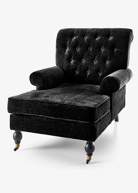 Sessel mit Fußteil in schwarz von vorne - bonprix