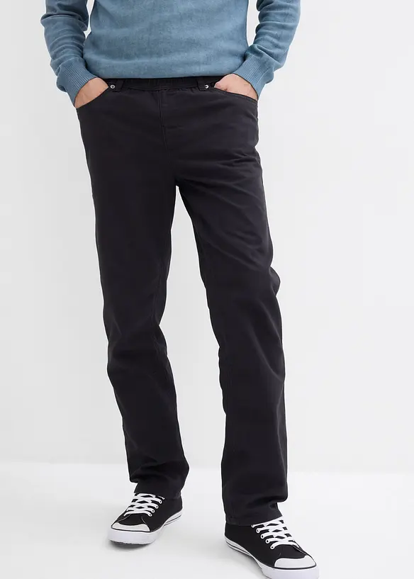 Regular-Fit Schlupfhose Straight (2er Pack) in schwarz von vorne - bonprix