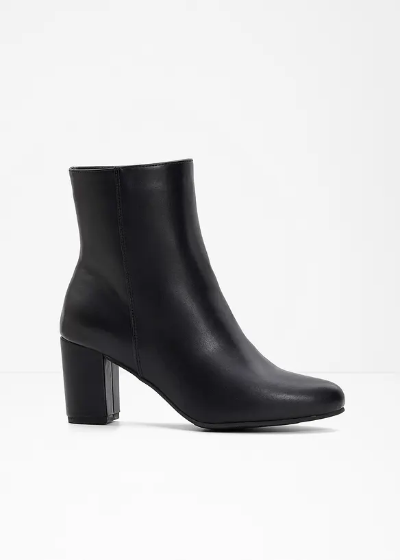 Stiefeletten mit Blockabsatz in schwarz - bonprix