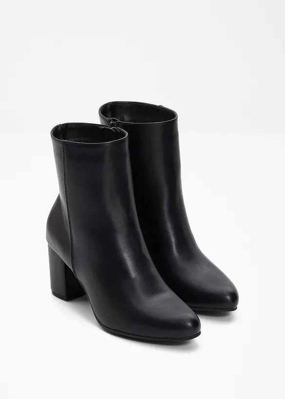Stiefeletten mit Blockabsatz in schwarz - bonprix