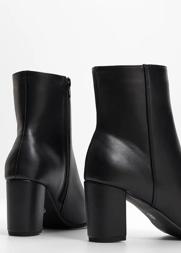 Stiefeletten mit Blockabsatz in schwarz (Detailaufnahme) - bonprix