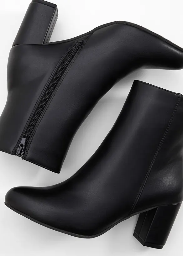 Stiefeletten mit Blockabsatz in schwarz (Detailaufnahme) - bonprix