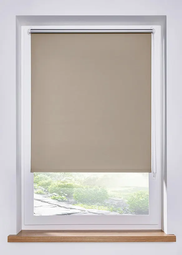 Thermo-Verdunkelungsrollo ohne Bohren in grau - bonprix