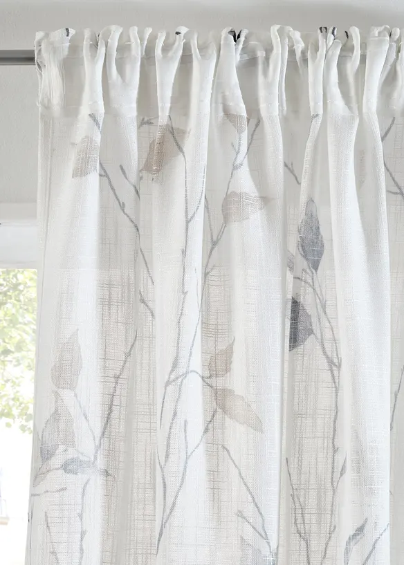 Halbtransparenter Vorhang mit Struktur (1er Pack) in beige - bonprix