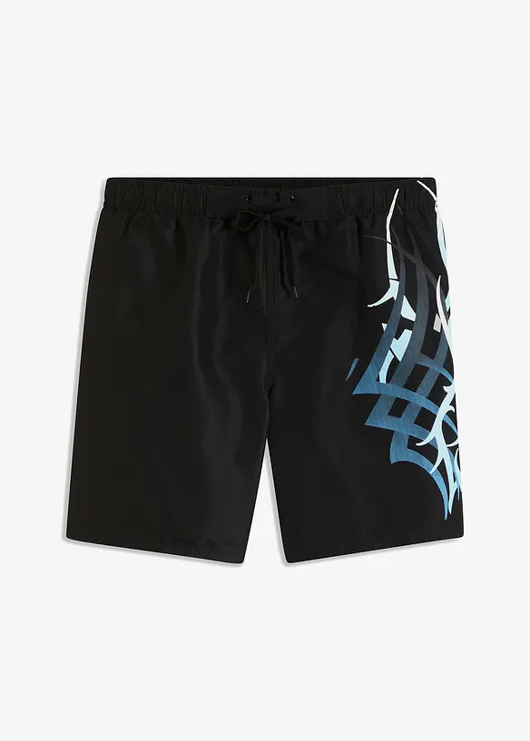 Badeshorts mit plakativem Druck in schwarz von vorne - bonprix