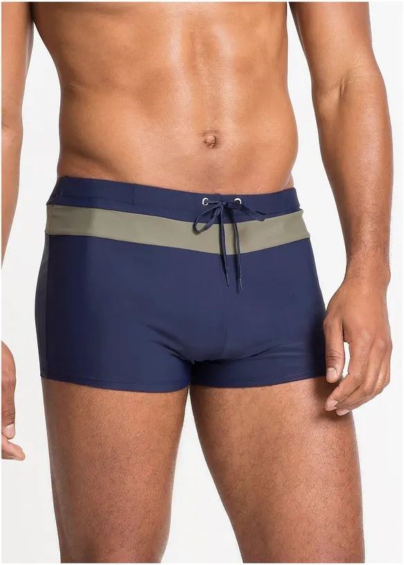 Badehose mit Bindeband in blau von vorne - bonprix