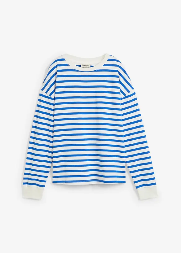 Sweatshirt aus reiner Bio-Baumwolle in beige von vorne - bonprix