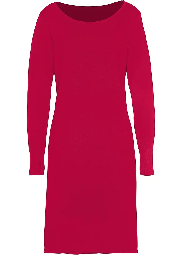 Strickkleid in rot von vorne - bonprix