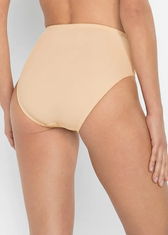 Maxislip mit zarter Spitze (2er Pack) in beige von hinten - bonprix