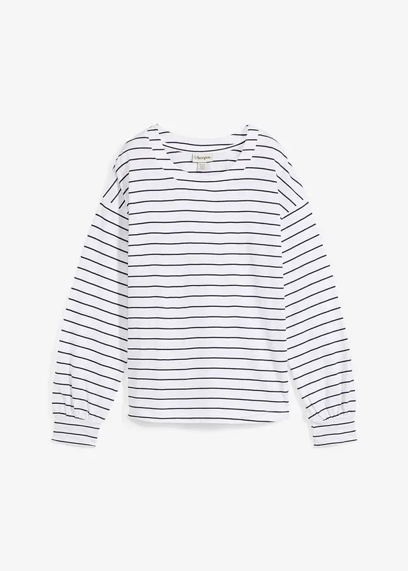 Langarmshirt aus reiner Bio-Baumwolle in weiß von vorne - bonprix Langarmshirt aus reiner Bio-Baumwolle in weiß von vorne - bonprix
