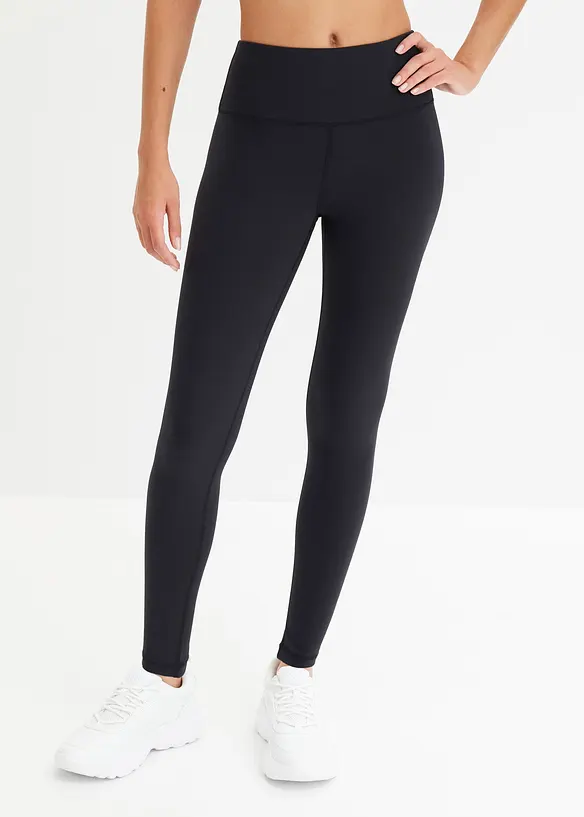 Ultra-leichte Sport-Leggings mit Komfortbund in schwarz von vorne - bonprix