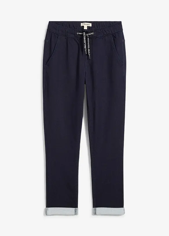 Regular-Fit Schlupf-Sweatjeans, Straight in blau von vorne - bonprix