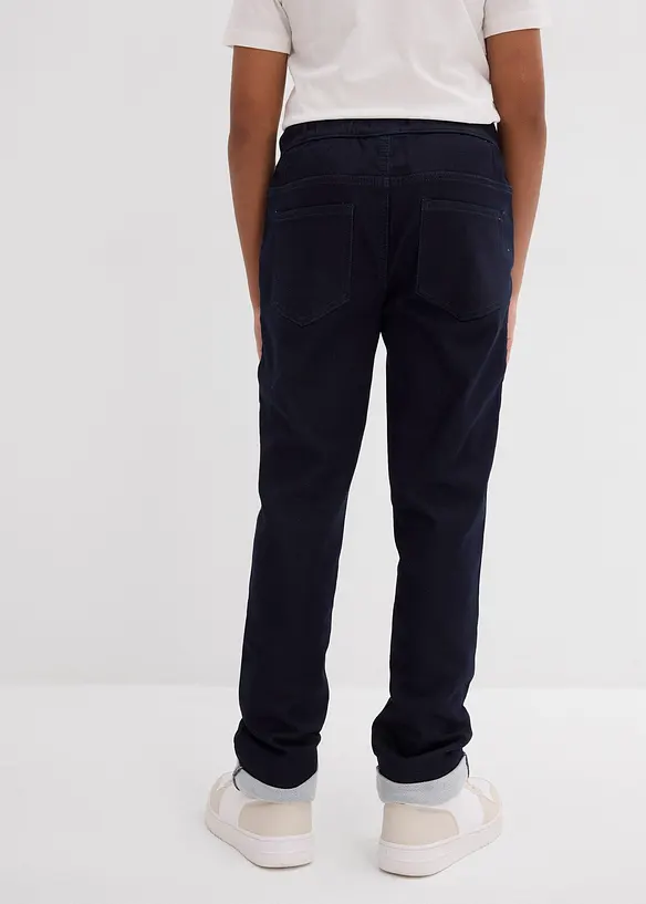 Regular-Fit Schlupf-Sweatjeans, Straight in blau von hinten - bonprix