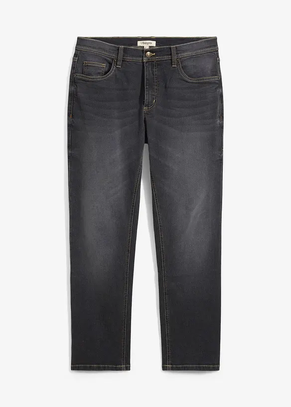 Regular-Fit-Jeans, Straight in schwarz von vorne - bonprix