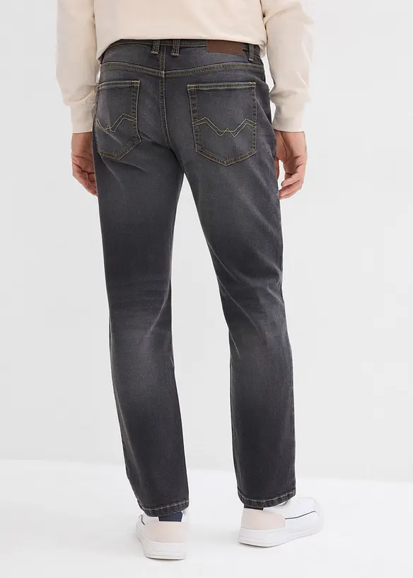 Regular-Fit-Jeans, Straight in schwarz von hinten - bonprix