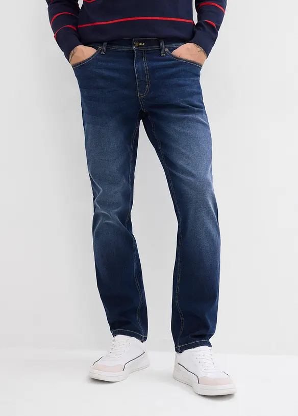 Regular-Fit-Jeans, Straight in blau von vorne - bonprix