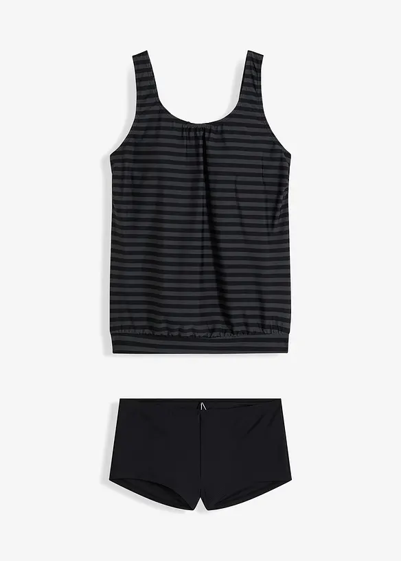 Oversize-Tankini (2-tlg. Set) in schwarz von vorne - bonprix