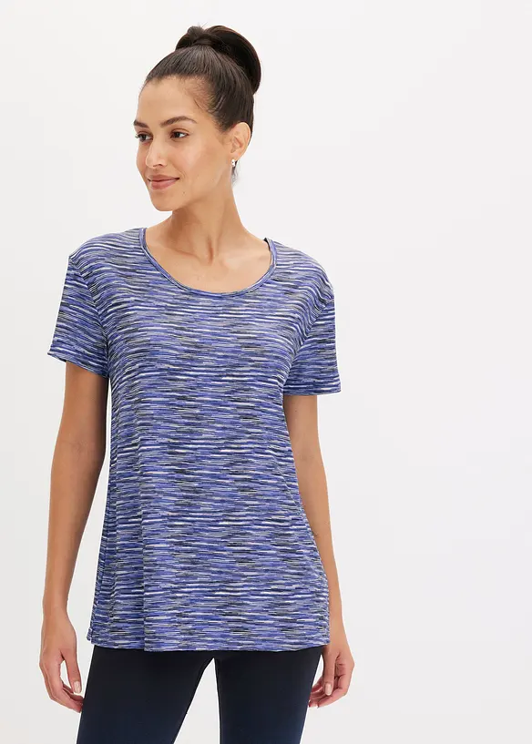 Sport-Shirt, schnelltrocknend in blau von vorne (im Anschnitt) - bonprix