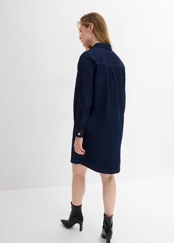 Jeanskleid in blau von hinten (Totalaufnahme) - bonprix