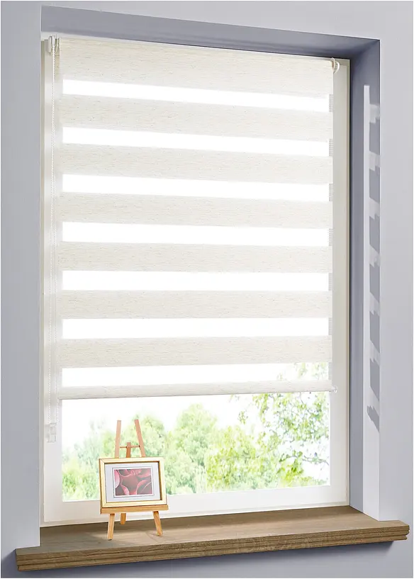 Doppelrollo in Leinen-Optik in beige - bonprix