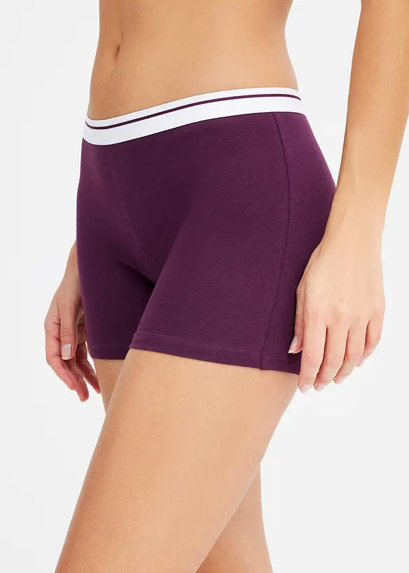 Boxer mittellang mit Bio-Baumwolle (4er Pack) in schwarz von vorne - bonprix