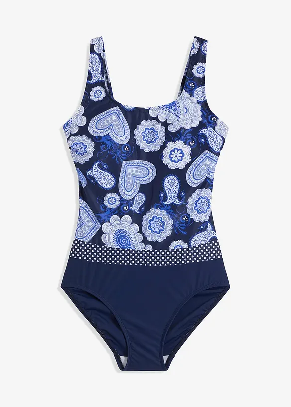 Medium Shape-Badeanzug in blau von vorne - bonprix