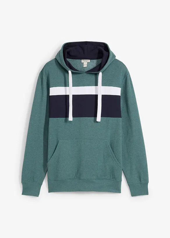 Hoodie in Regular Fit in grün von vorne - bonprix