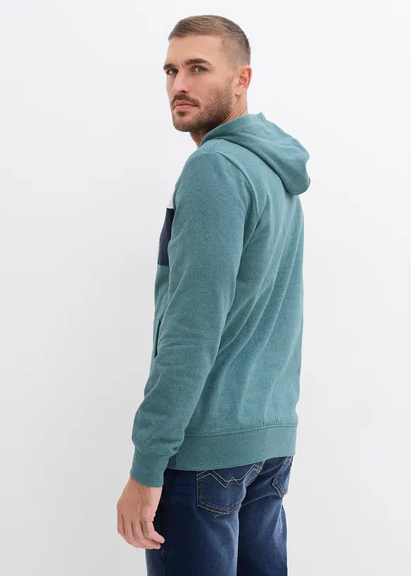 Hoodie in Regular Fit in grün von hinten (im Anschnitt) - bonprix