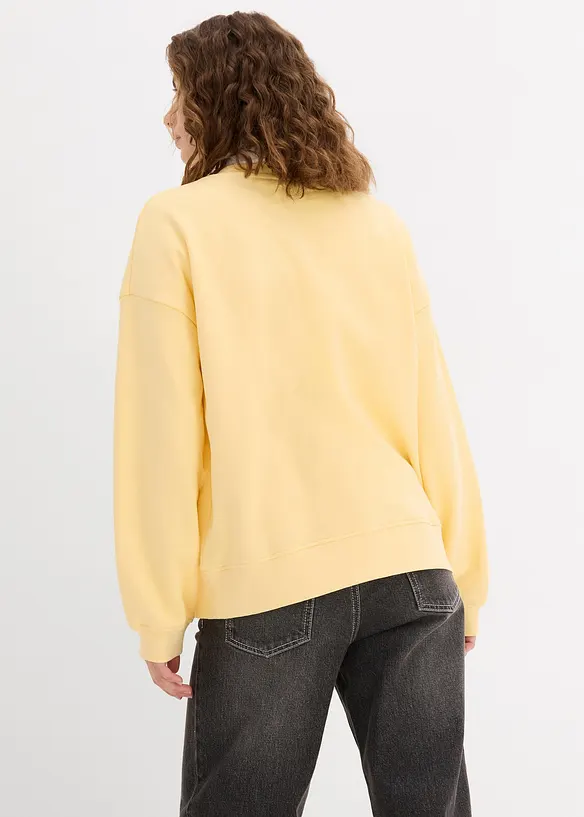 Oversize-Sweatshirt aus reiner Baumwolle in gelb von hinten (im Anschnitt) - bonprix Oversize-Sweatshirt aus reiner Baumwolle in gelb von hinten (im Anschnitt) - bonprix