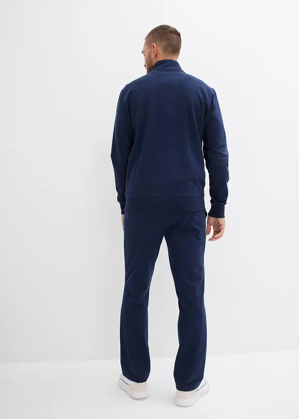 Jogginganzug aus reiner Bio-Baumwolle (2-tlg.Set) in blau von hinten (Totalaufnahme) - bonprix
