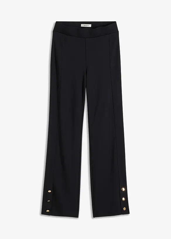 Jersey-Hose aus Punto di Roma in schwarz von vorne - bonprix