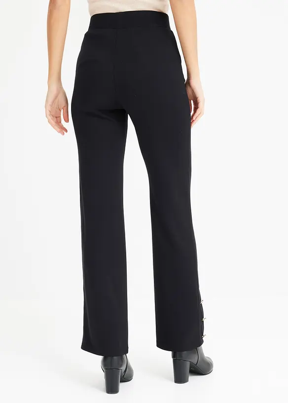 Jersey-Hose aus Punto di Roma in schwarz von hinten - bonprix
