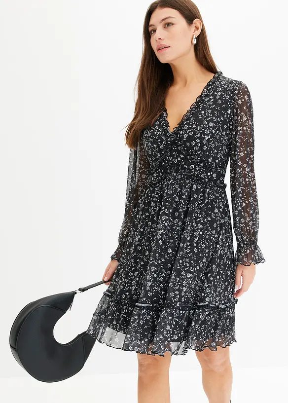 Minikleid aus feinem Mesh in schwarz von vorne (Totalaufnahme) - bonprix Minikleid aus feinem Mesh in schwarz von vorne (Totalaufnahme) - bonprix