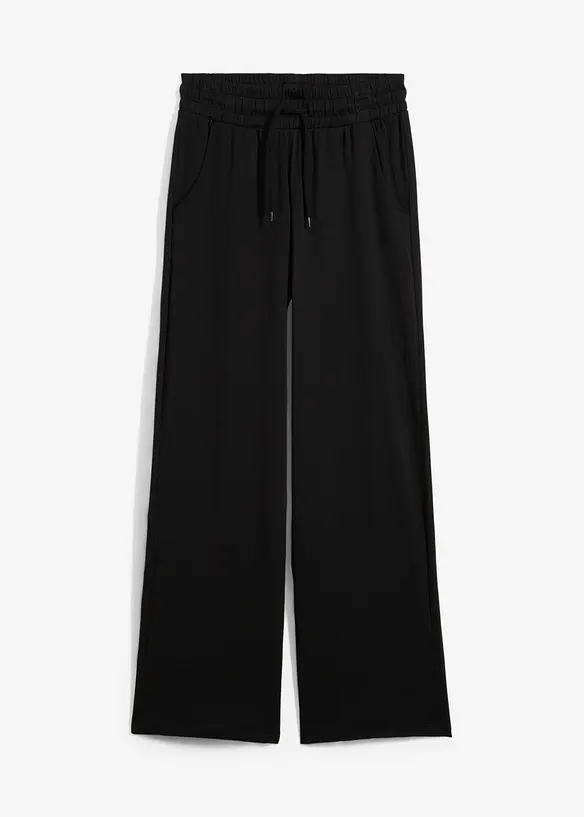 Jersey-Hose aus Interlock in schwarz von vorne - bonprix Jersey-Hose aus Interlock in schwarz von vorne - bonprix
