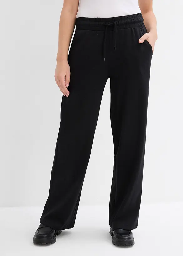 Jersey-Hose aus Interlock in schwarz von vorne - bonprix Jersey-Hose aus Interlock in schwarz von vorne - bonprix