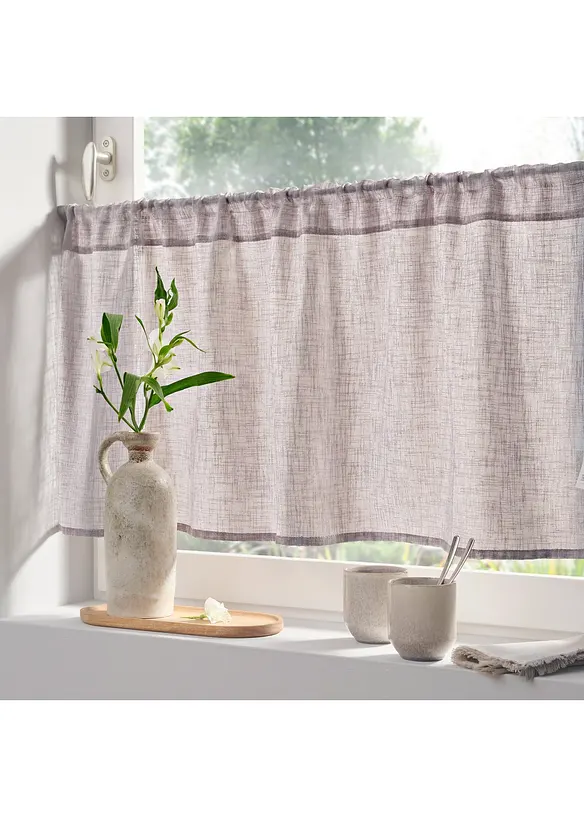 Scheibengardine in Leinen-Optik in grau (Ambiente) - bonprix