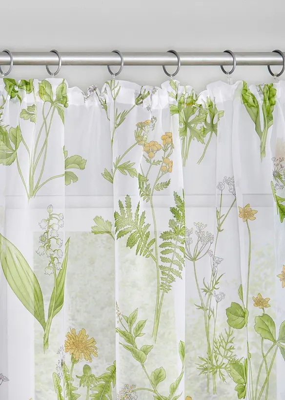 Transparente Gardine aus feinem Voile (1er Pack) in grün - bonprix