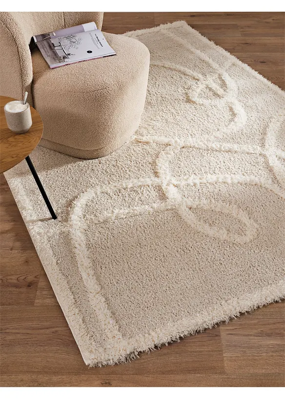 Teppich in Hoch-Tief Musterung in beige (Ambiente) - bonprix