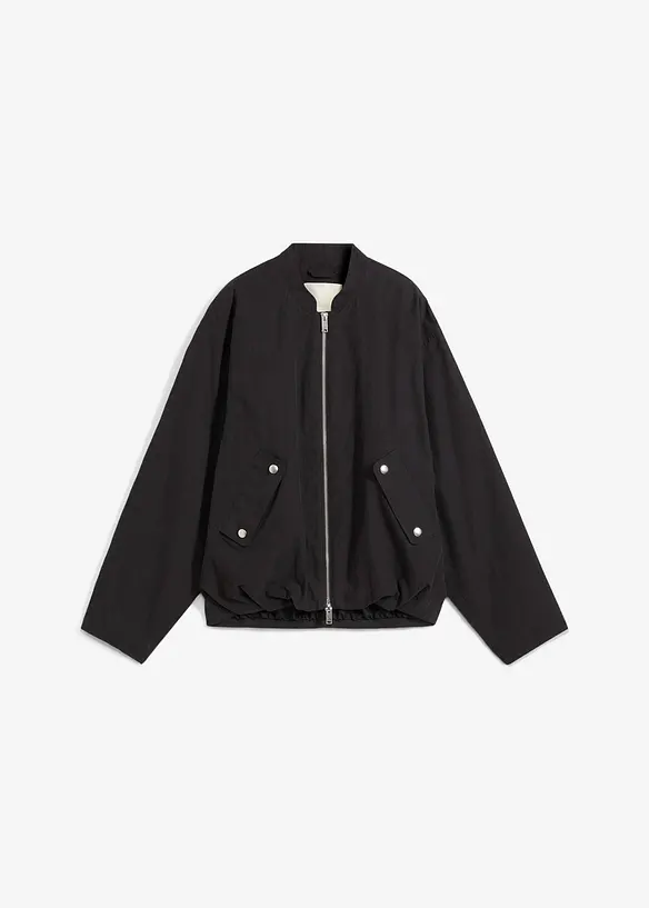 Soft-Blouson in schwarz von vorne - bonprix