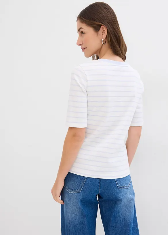 T-Shirt aus schwerer Bio-Baumwolle in weiß von hinten (im Anschnitt) - bonprix T-Shirt aus schwerer Bio-Baumwolle in weiß von hinten (im Anschnitt) - bonprix