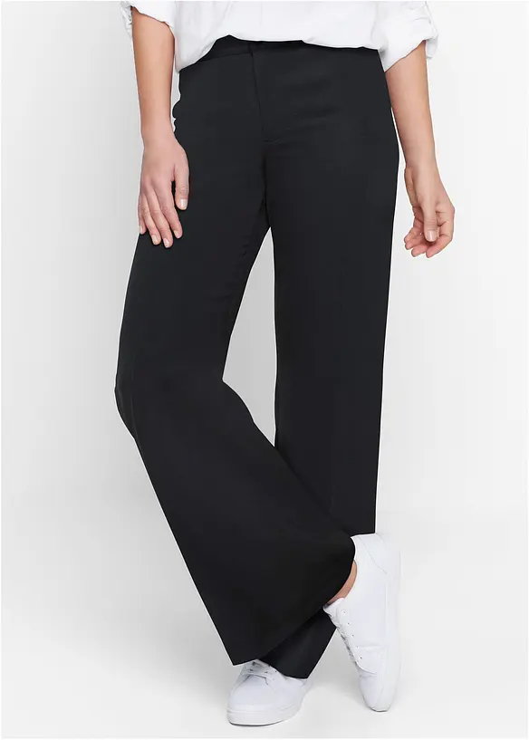 Marlenehose mit Bequembund in schwarz von vorne - bonprix Marlenehose mit Bequembund in schwarz von vorne - bonprix