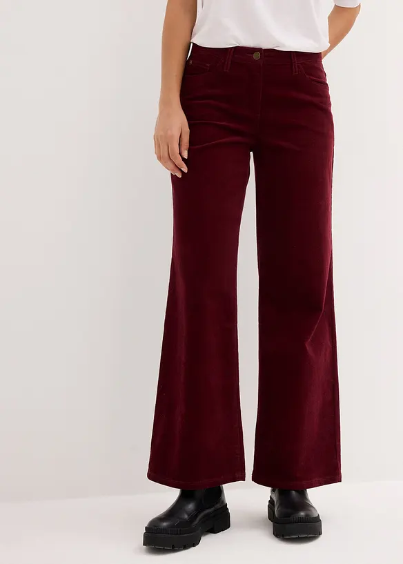 Cordhose im Marlene-Stil in rot von vorne - bonprix